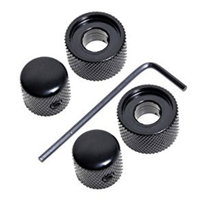 Metal Knobs for Guitar Dual Concentric Volume Tone Blend Control Knob Electric Guitar Parts Black