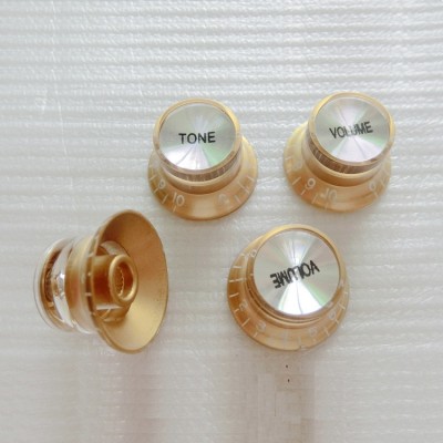 1V2T set gold color top hat Electric guitar control knobs Guitar spare parts replacement speed knobs